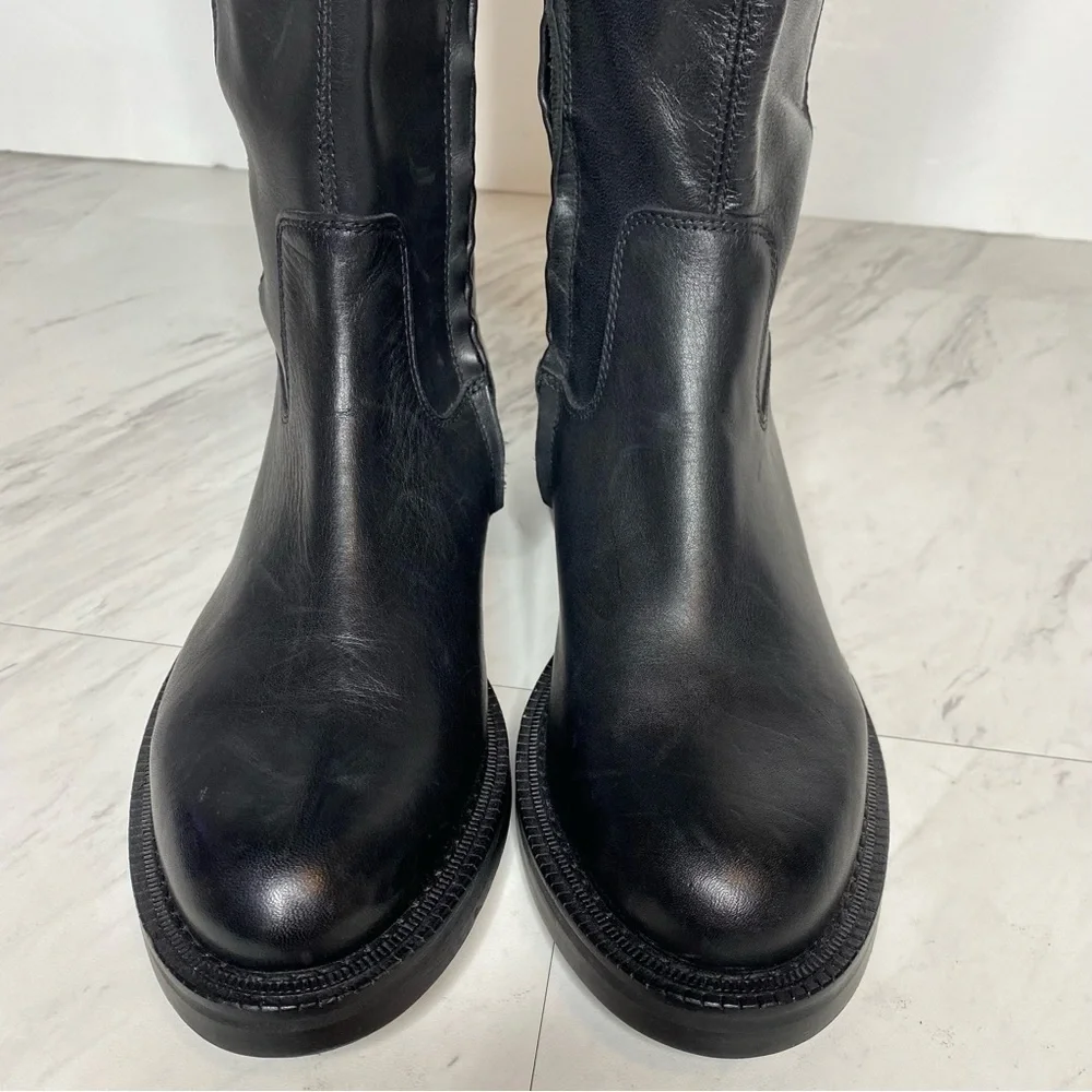 Sam Edelman Narisa Black Leather Over The Knee Boot 6 1/2 M